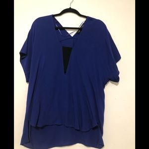 Blue and black blouse